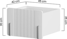 Malmi fali éjjeliszekrény 45 cm fiókkal - kasmír / arany