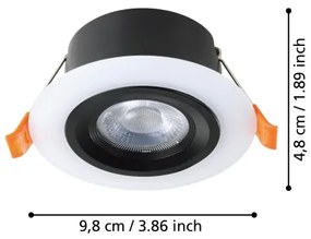 Eglo 900915 - KÉSZLET 3x LED Beépíthető lámpa CALONGE 3xLED/4,8W/230V fekete