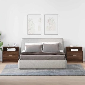 éjjeliszekrények fiókos 2 db barna tölgy 51 x 31 x 47 cm