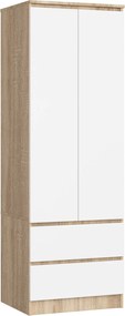 Star Szekrény S 60 cm 2 Ajtós 2 Fiókos Pk Sonoma Fehér Akd