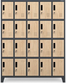 BHP szociális szekrény rekeszekkel, antracit / sonoma tölgy, 1360x1720x450 mm: ROBERT Eco Design