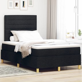 boxspring ágy matraccal fekete kicsi kétfős szövet