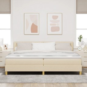 Box Spring Ágy Matraccal és LED Krém 200x200 cm Szövet