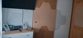 Bilnora extra sűrű Hatszögletű öntapadós hátoldalú filc hangszigetelő panel nappaliba 9mm Vastag 50*50 cm - 01 Fehér , 50x50x0,9cm