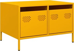 vidaXL mustársárga hidegen hengerelt acél TV-szekrény 68x50x43,5 cm