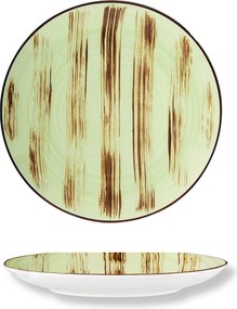 Sekély porcelán tányér pisztáciás színű, kerek, Wilmax, 23 cm