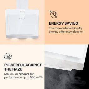 Klarstein Aurora 60 Smart, páraelszívó, 60 cm, 550 m³/ó, kéményes páraelszívó, háttérvilágítás, A++