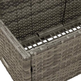 szürke polyrattan medence melletti úszótároló 110x100x57 cm