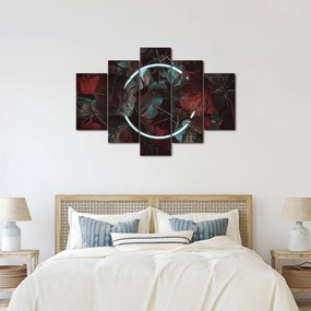 Kép - Neon kör a pálmafák között (150x105 cm)