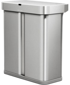 Simplehuman Érintésmentes, hangvezérlésű szemetes szelektív hulladékokhoz, 58 l, rozsdamentes acél