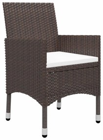 9 részes barna polyrattan és üveg kerti étkezőgarnitúra