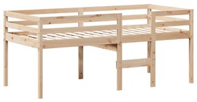 tömör fenyőfa magasított ágy tetővel 90 x 200 cm