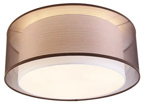 Modern mennyezeti lámpa barna, fehér 50 cm-es 3 fényű - Drum Duo