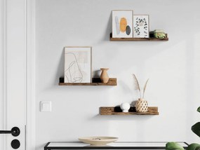 Háromdarabos TAYLOR fali polc szett 38x10 cm, rusztikus barna