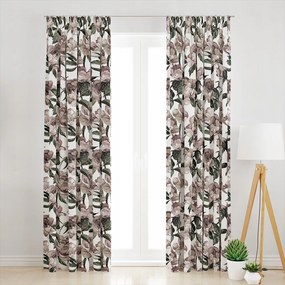 Szalagfüggöny Nagy Barna Virágokkal 145 cm széles x 180 cm magas