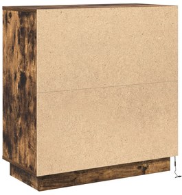 LED-es oldalpult Füstölt tölgy 71x34,5x75 cm Műgyanta