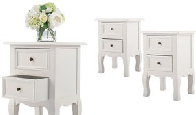 2 darabos éjjeliszekrény szett, fehér