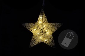 NEXOS Karácsonyi csillag 25 cm 10 LED meleg fehér
