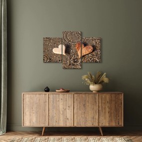 Kép - Fából készült szívek (90x60 cm)