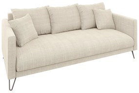 Krémszínű zsenília kanapé 200 cm Freya – Ropez