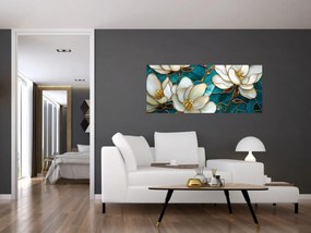 Kép - Ólomüveg magnóliával (120x50 cm)