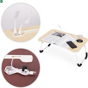 Összecsukható laptop asztal 60x40 cm USB porttal