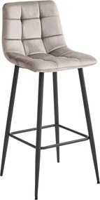 Bárszék fekete lábakkal ARCETO VELVET, bézs