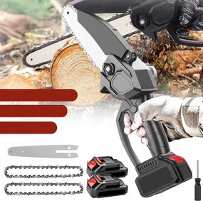 Akkumulátoros Szénkefe Nélküli Láncfűrész 8” 2xAKU 21V Ágfűrész