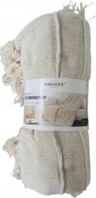 Dekoratív pléd takaró 130 x170 rojtos pamut M