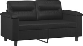 vidaXL 2 személyes fekete műbőr kanapé 120 cm