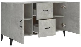 betonszürke szerelt fa tálalószekrény 100 x 36 x 60 cm