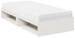 nappali ágy matraccal fehér 100x200 cm tömör fa fenyőfa