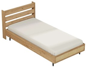 Egyszemélyes ágy 100 cm Otto 13 (ágyrács nélkül) (dió + tölgy + fekete). Akció -21%. 1106431