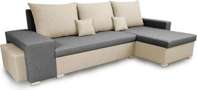 PETR Kinyitható sarokkanapé Szürke/krém