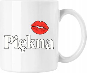 Bögre Gyönyörű piros ajkak kiss Fehér 330ml