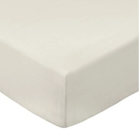 Bézs gumis pamut-perkál lepedő 185x200 cm Cotton Percale – Bianca