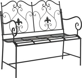 vidaXL Kerti pad Fekete 104 x 54 x 93 cm Acél