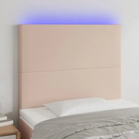 cappuccino műbőr LED-es fejtámla 90x5x118/128 cm