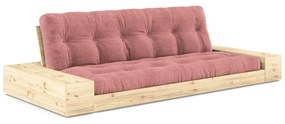Rózsaszín kordbársony kinyitható kanapé 244 cm Base – Karup Design