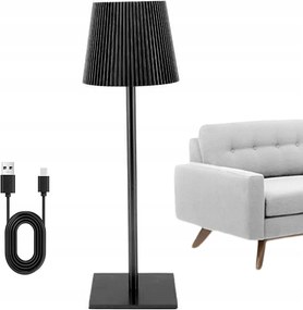 Asztali Lámpa Led Vezeték Nélküli Érintőképernyős Fekete Hordozható Lámpa