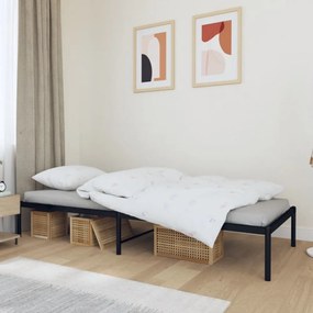 fekete fém ágykeret 80 x 200 cm