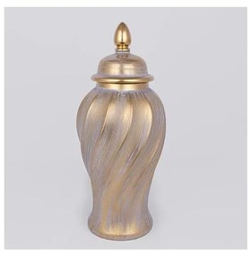 Kerámia tégely 40,8x17,5 cm arany/szürke