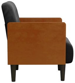 fekete bársony kanapészék karfás szék 55 cm