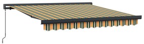 Kézi Kihúzható Napellenző Zöld és Sárga 300x250 cm