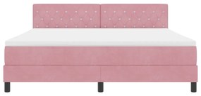 Boxspring Ágy Mattal és LED-del Rózsaszín 180x200 cm Bársonyos