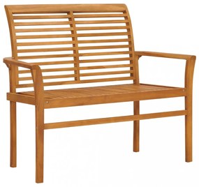 tömör tíkfa kerti pad bézs párnával 112 cm