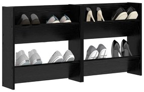 Cipőszekrény 2 pcs Fekete tölgy 60 x 18 x 60 cm Faanyag