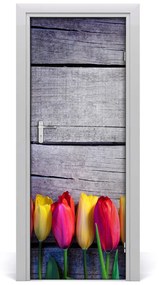 Ajtómatrica színes tulipán 75x205 cm