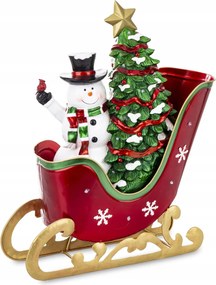 Hóember dekoráció LED-es szánon Háttérvilágítás Karácsony