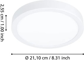 Eglo 901376 - LED RGBW dimmelhető fürdőszobai mennyezeti lámpa FUEVA-Z LED/11,2W/230V 21,1cm IP44 fehér